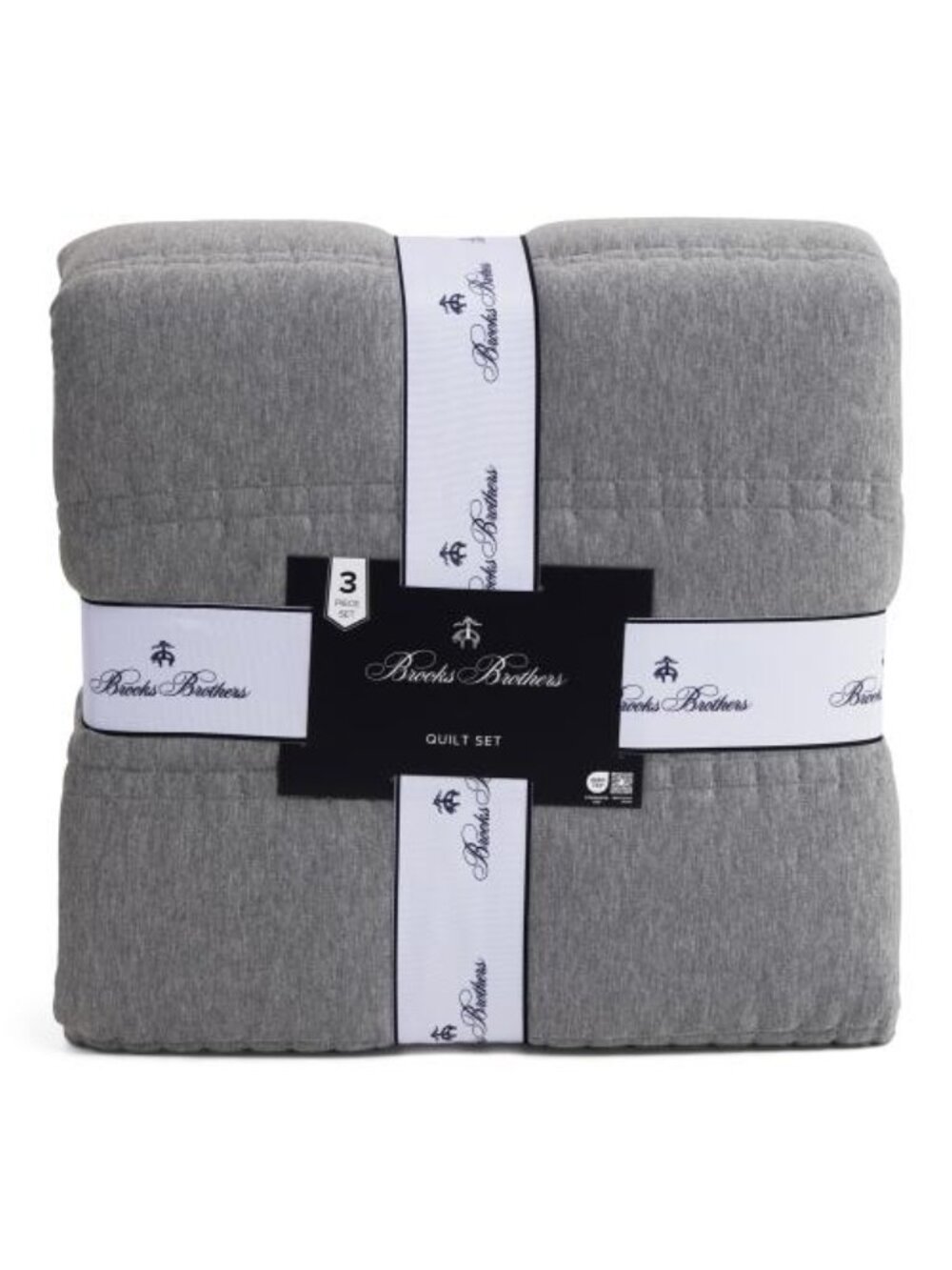 Brooks Brothers Grey 3-Piece Jersey Quilt Set